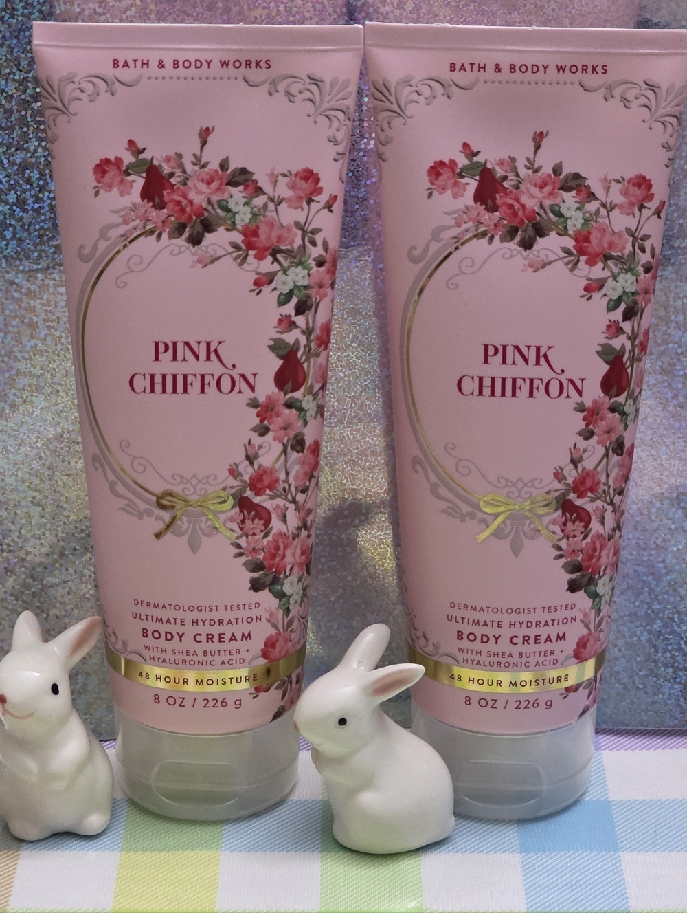 Bath & Body Works Pink Chiffon Body Cream Set of 2 NEW Rare